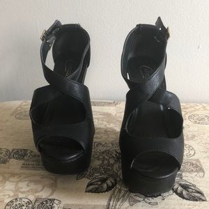 Black Sandal Wedges